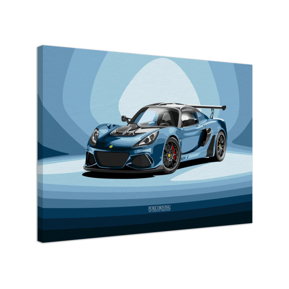 Exige Cup 430 Blue Background Canvas