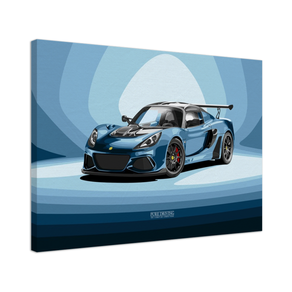 Exige Cup 430 Blue Background Canvas