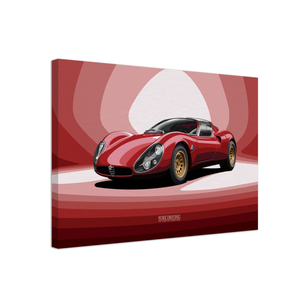 33 Stradale Red Background Canvas