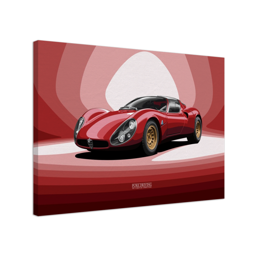 33 Stradale Red Background Canvas