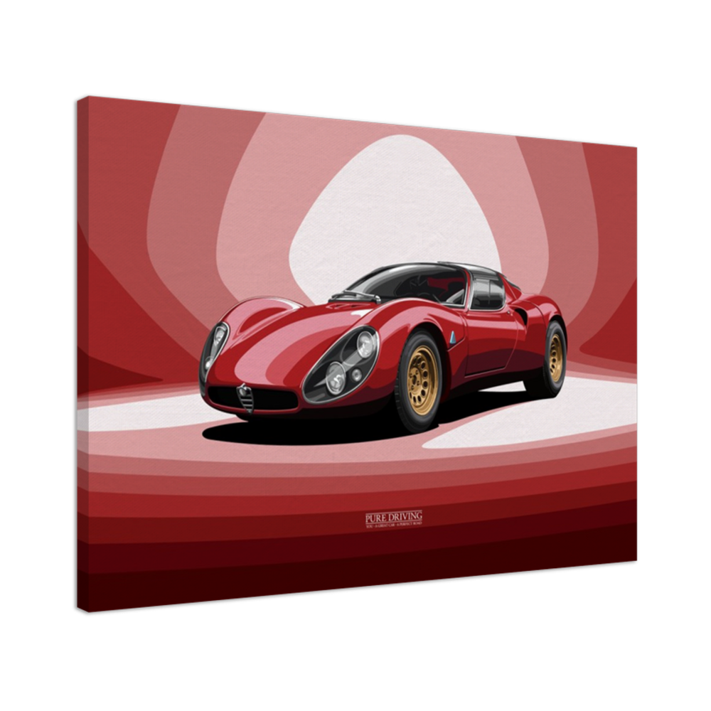 33 Stradale Red Background Canvas