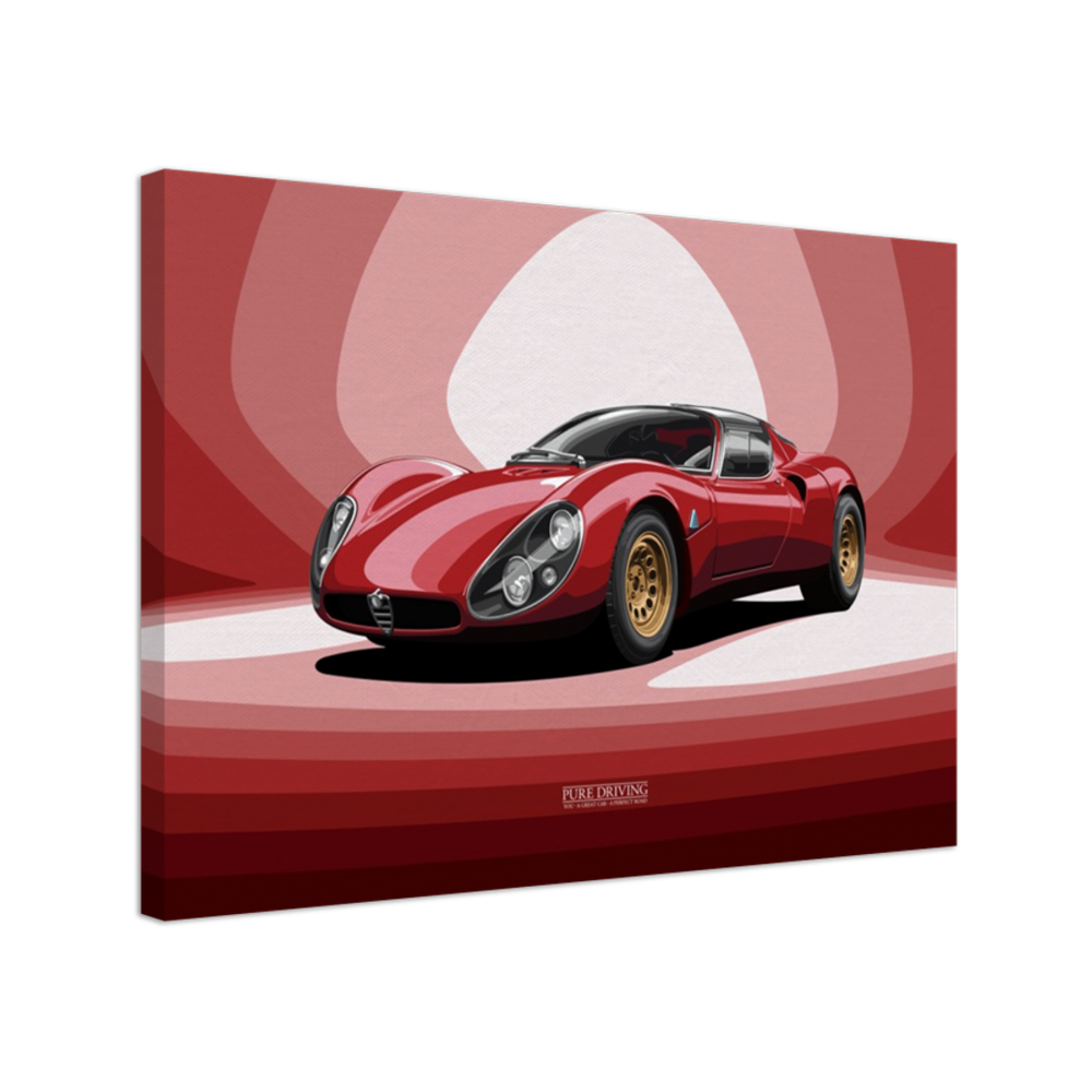 33 Stradale Red Background Canvas