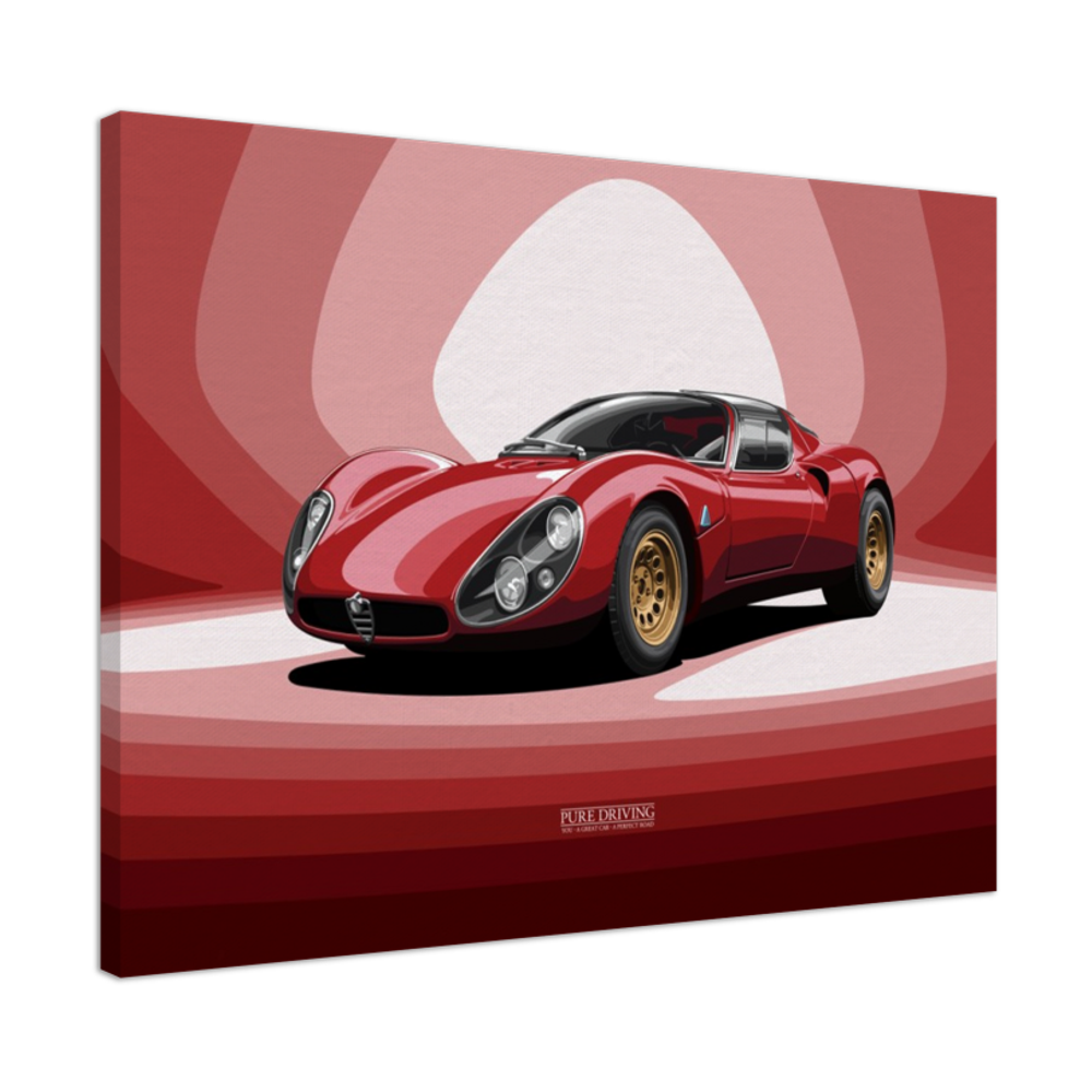 33 Stradale Red Background Canvas