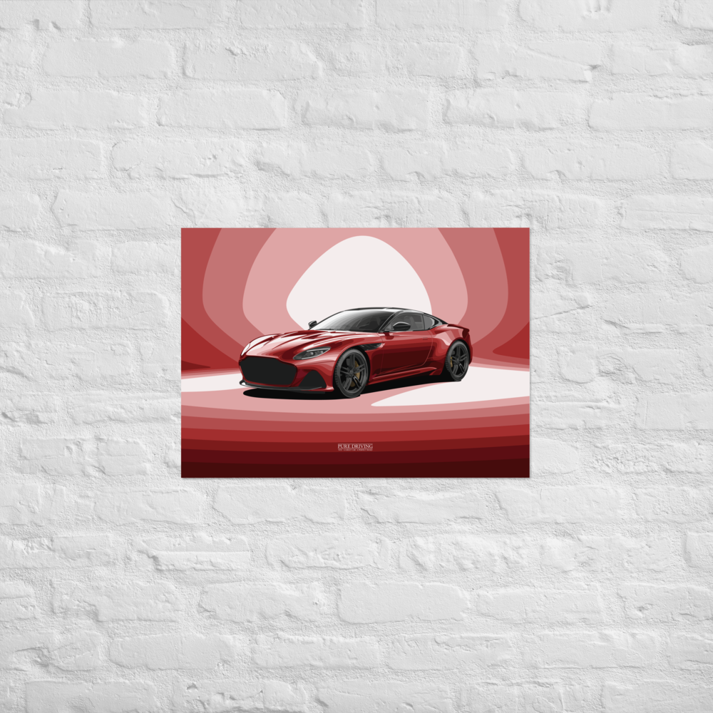 DBS Superleggera Red Background Poster (cm)