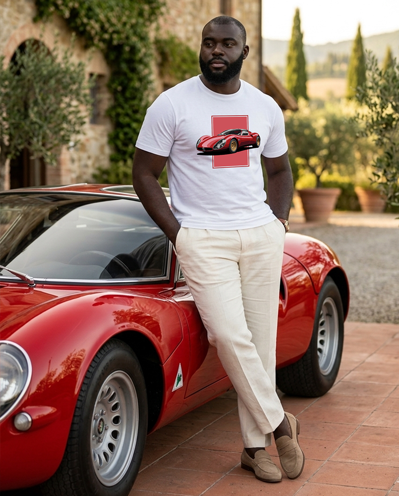33 Stradale Red Men's Organic Cotton T-Shirt