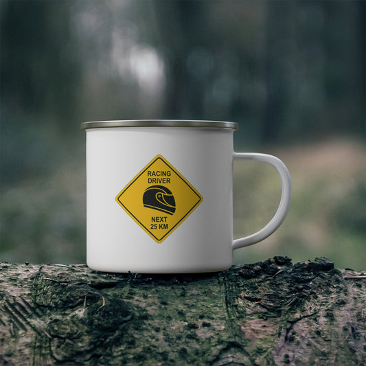Racing Driver Sign Enamel Mug 12oz