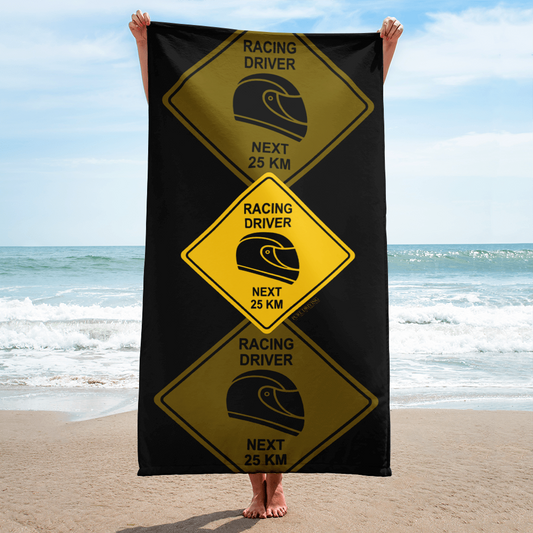 Racing Driver Sign Beach Towel