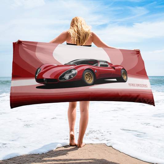 33 Stradale Red Beach Towel