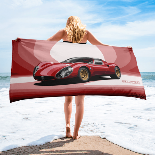 33 Stradale Red Beach Towel 36x72