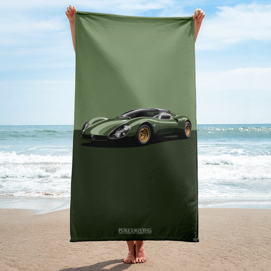 33 Stradale Green Beach Towel 36x72