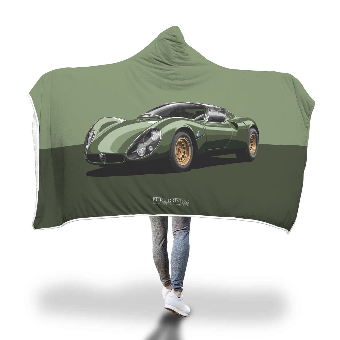 33 Stradale Green Hooded Blanket