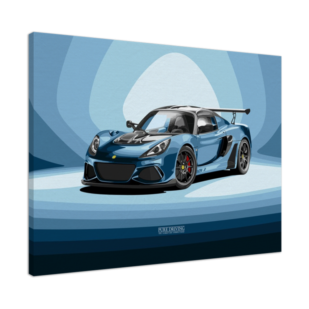 Exige Cup 430 Blue Background Canvas