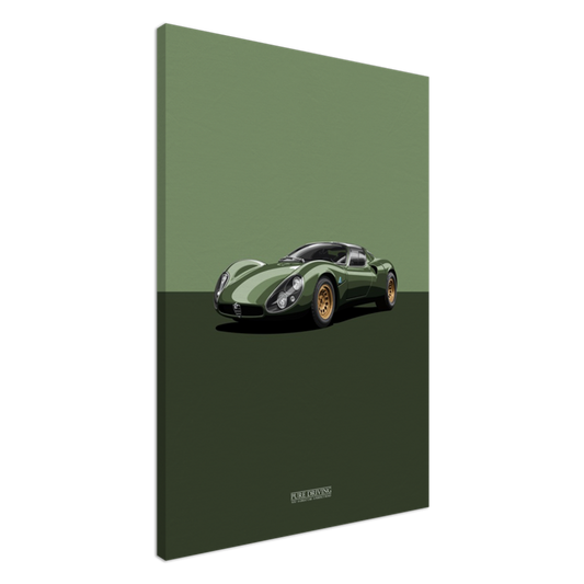 33 Stradale Green Background Canvas