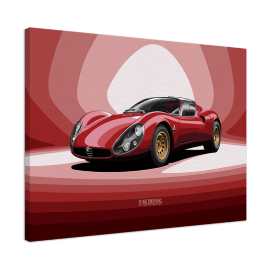 33 Stradale Red Background Canvas