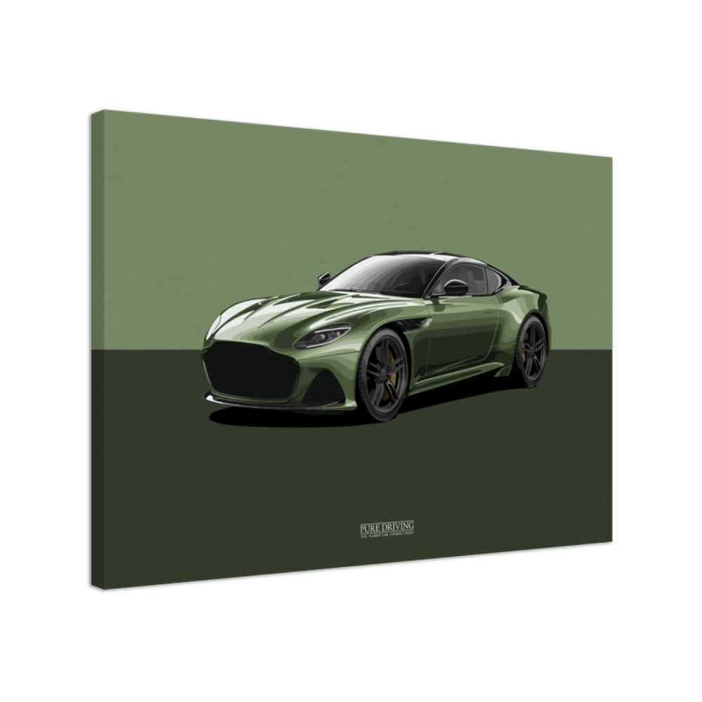 DBS Superleggera Green Background Canvas