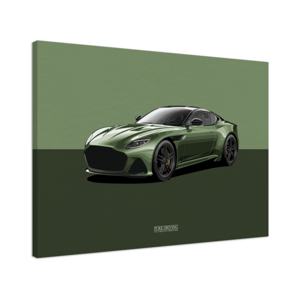 DBS Superleggera Green Background Canvas