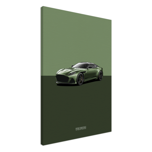 DBS Superleggera Green Background Canvas
