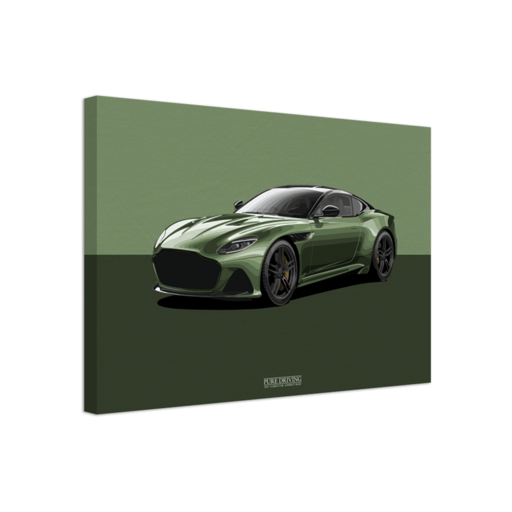 DBS Superleggera Green Background Canvas