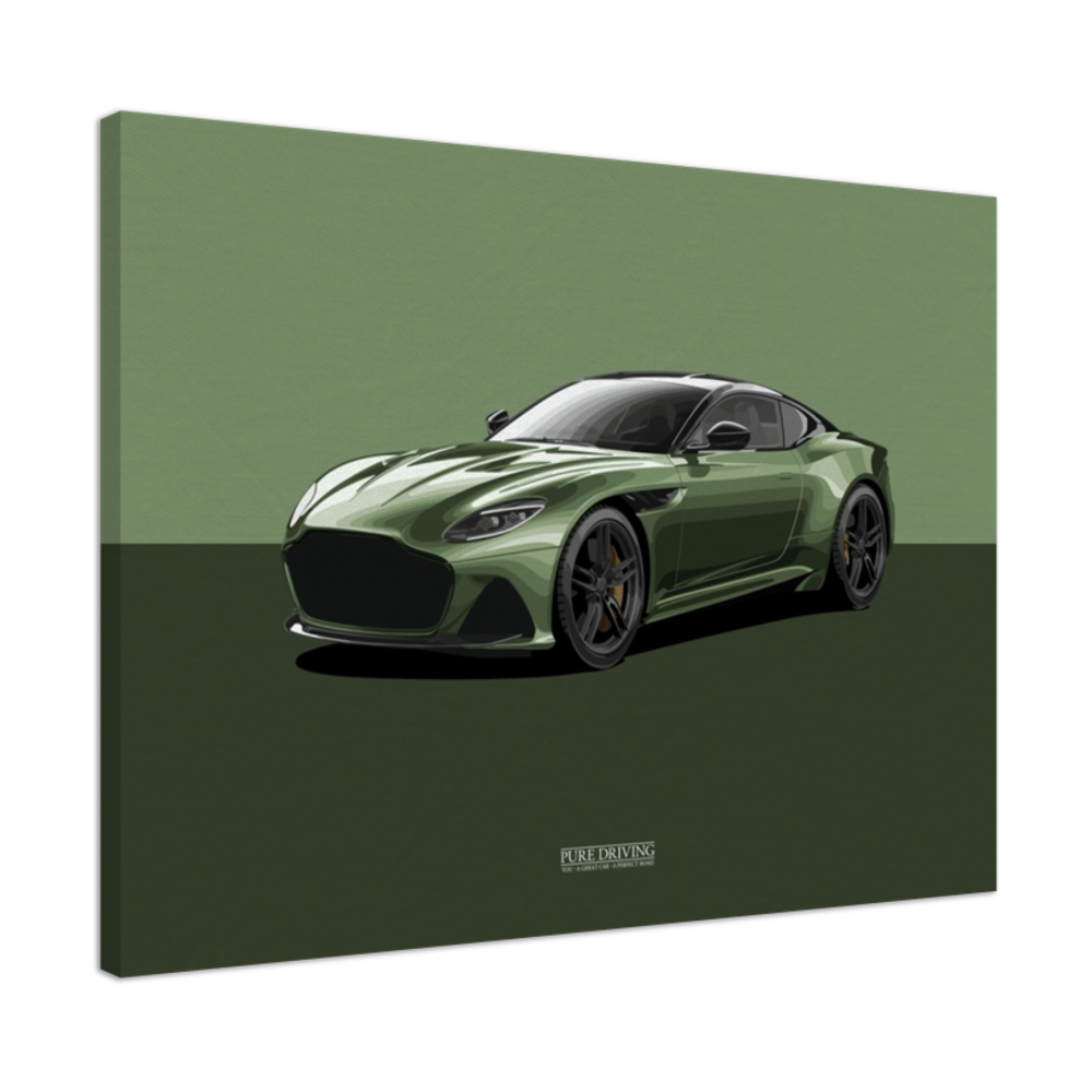 DBS Superleggera Green Background Canvas