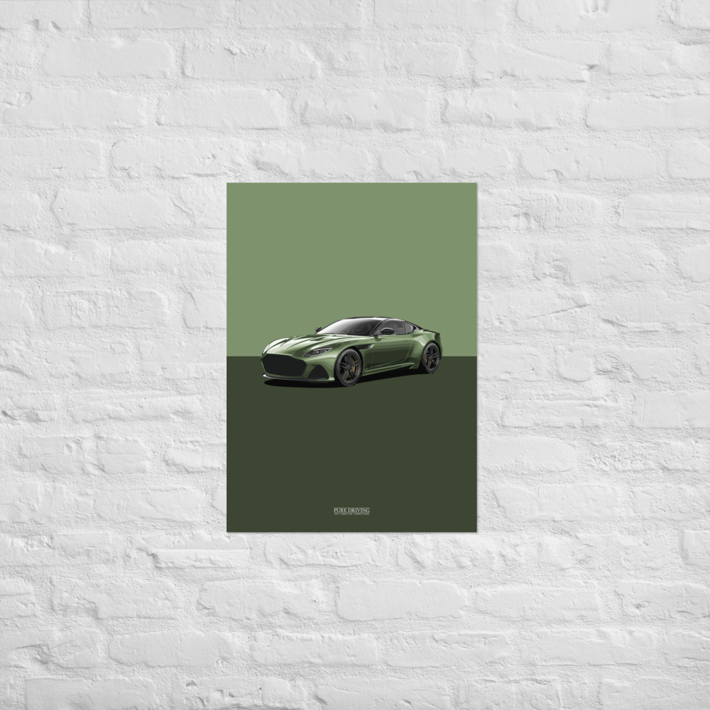 DBS Superleggera Green Background Poster (cm)