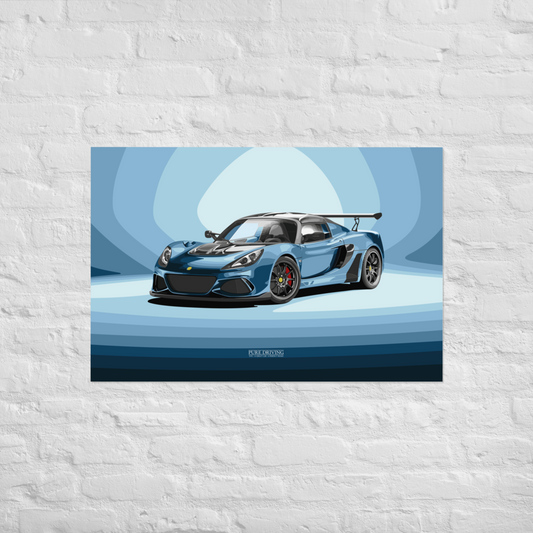 Exige Cup 430 Blue Background Poster (cm)