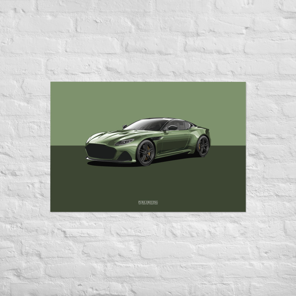 DBS Superleggera Green Background Poster (cm)