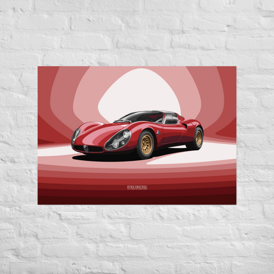 33 Stradale Red Background Poster (cm)