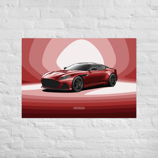 DBS Superleggera Red Background Poster (cm)