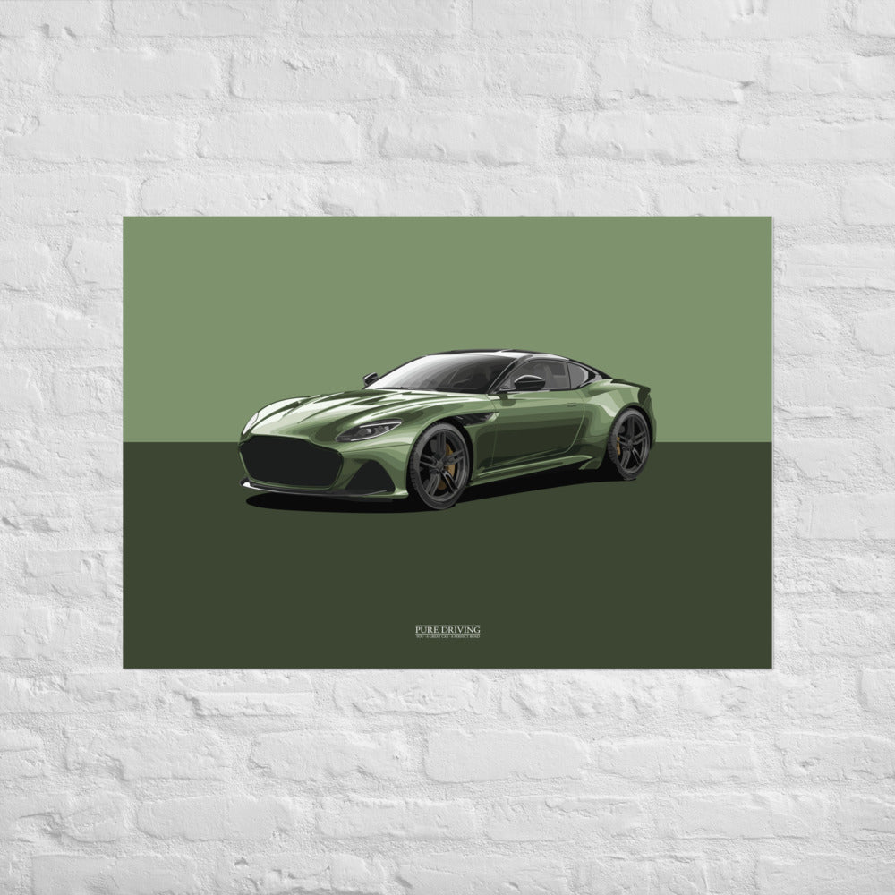 DBS Superleggera Green Background Poster (cm)