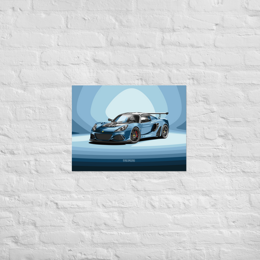Exige Cup 430 Blue Background Poster (in)
