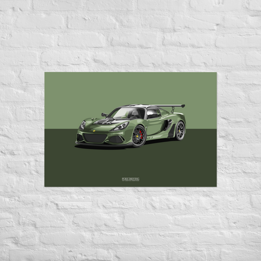 Exige Cup 430 Green Background Poster (in)