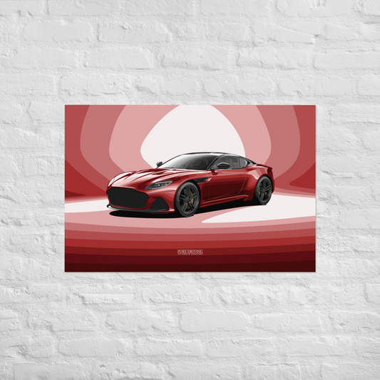 DBS Superleggera Red Background Poster (in)